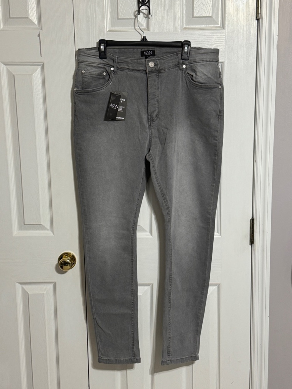 Boohoo Men's Slim Straight Grey Skinny Jeans